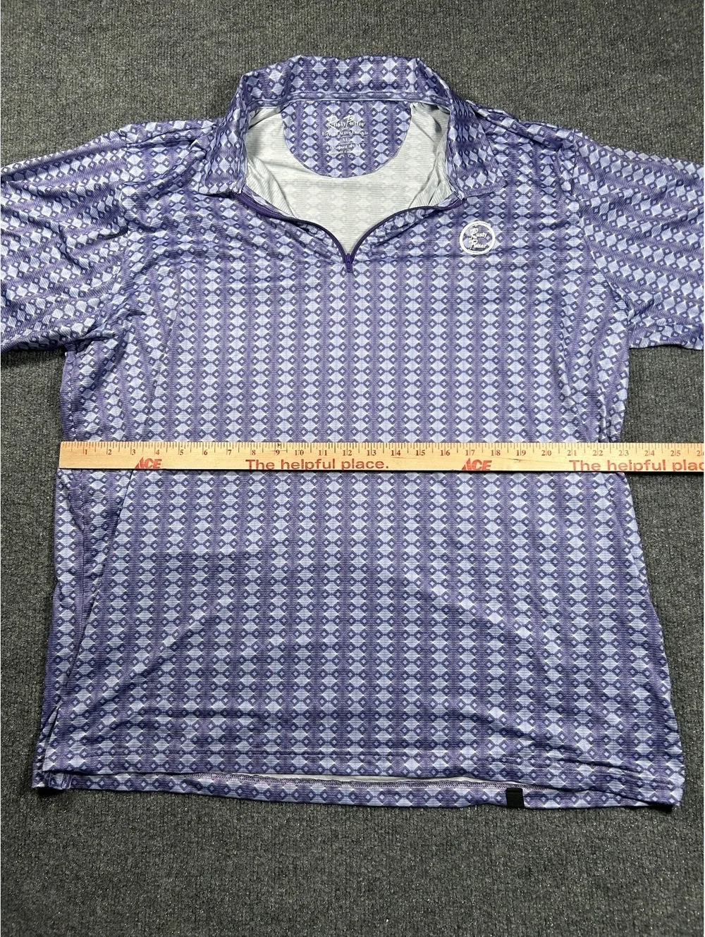 Rusty Putter Purple Patterned Golf Polo Shirt XL